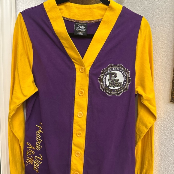 Prairie View A & M University Big Boy Lightweight Cardigan Purple & Gold - Picture 5 of 9